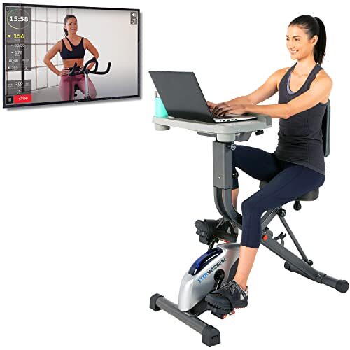 Exerpeutic-Exerwork-Fully-Adjustable-Desk-Folding-Exercise-Bike-with-Optional-24-Programs-Bluetooth-Smart-Cloud-Fitness-and-Adjustable-BackrestSeat